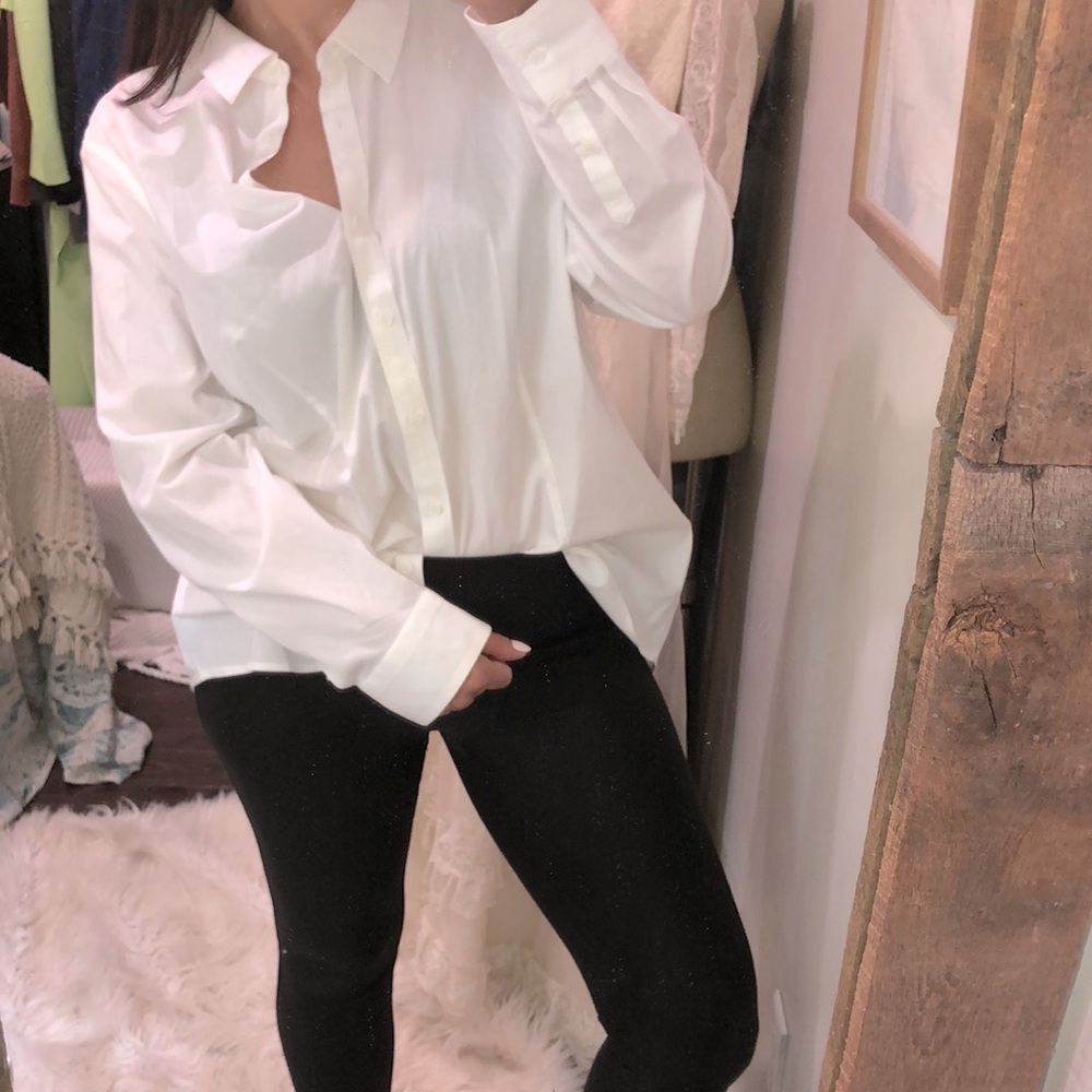 Talbots White Button Down Shirt Wrinkle Resistant… - image 2